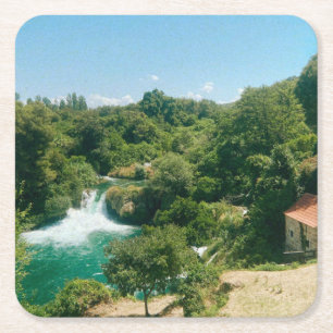 Krka Watervallen - Nationaal Park Krka - Kroatië Kartonnen Onderzetters