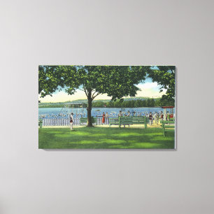 Kroaten aan de Beach en het Park aan de Chautauqua Canvas Afdruk
