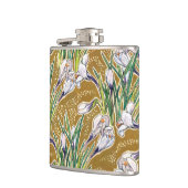 Kroaten, bloempatroon, mooie lentbloemen heupfles (Links)