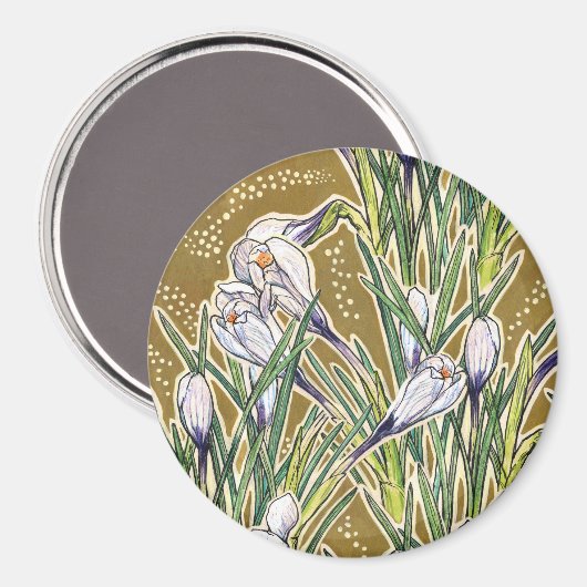 Kroaten, bloempatroon, mooie lentbloemen magneet (Voorkant / Achterkant)