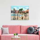 Kroaten in de Saratoga-zwembad Canvas Afdruk (Insitu (Woonkamer))