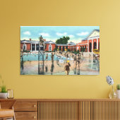 Kroaten in de Saratoga-zwembad Canvas Afdruk (Insitu (Woonkamer))