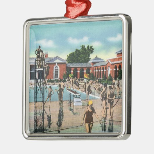 Kroaten in de Saratoga-zwembad Metalen Ornament (Links)