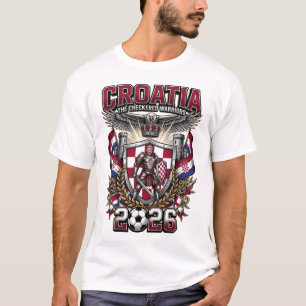 Kroatië 2026 gepersonaliseerd voetbal T-shirt voor