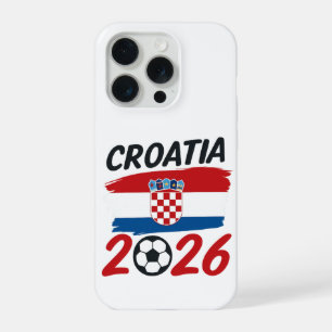 Kroatië 2026 Voetbal Fan Design Vlag Kleuren iPhone 15 Pro Case