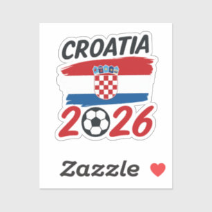 Kroatië 2026 Voetbal Fan Design Vlag Kleuren Sticker