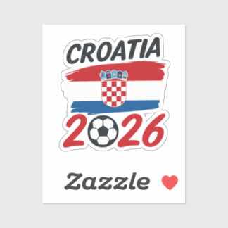 Kroatië 2026 Voetbal Fan Design Vlag Kleuren Sticker