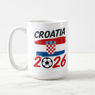 Kroatië 2026 Voetbal Fan Design Vlagkleuren Koffiemok