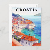 Kroatië  Adriatische Zee Kust Briefkaart (Voorkant / Achterkant)