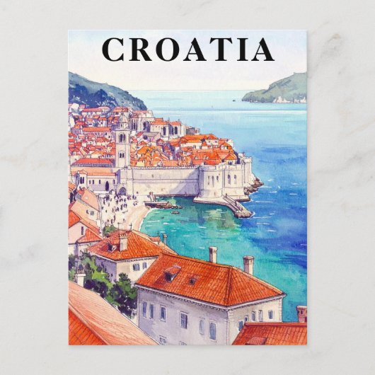 Kroatië  Adriatische Zee Kust Briefkaart (Voorkant)