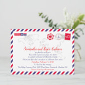 Kroatië Air Mail Post Bruiloftsreceptie Kaart (Staand voorkant)