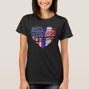 Kroatië American Grown Heart USA Patriot Heritage T-shirt