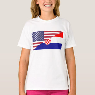 Kroatië-Amerikaanse Vlag Dames T-Shirt