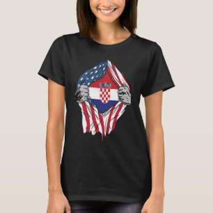 Kroatië bloed in mijn Kroatische vlag T-shirt