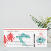 Kroatië Boaring Pass Blauwgroen en Coral Kaart (Staand voorkant)