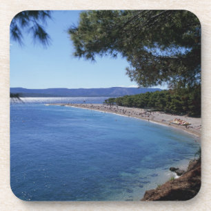 Kroatië, Brac-eiland, Bol, Golden Cape Beach 2 Bier Onderzetter