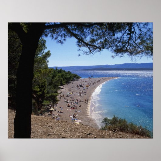 Kroatië, Brac Island, Bol, Golden Cape Beach Poster (Voorkant)