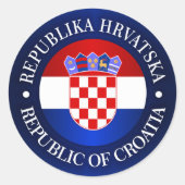 Kroatië (d) ronde sticker (Voorkant)