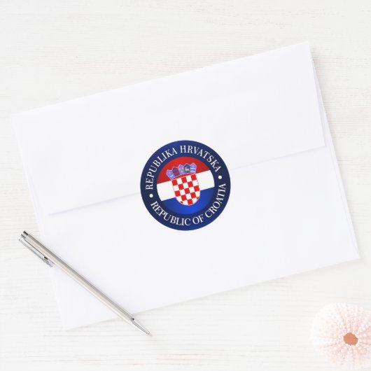 Kroatië (d) ronde sticker (Envelop)