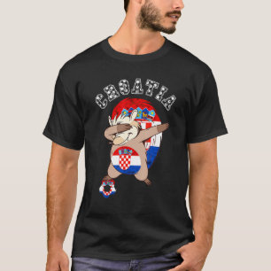 Kroatië Dabbing Hedgehog Kroatische vlag Hrvatska T-shirt