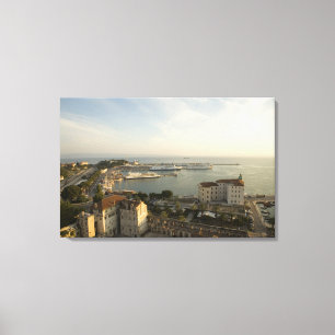 Kroatië, Dalmatië, Split. Uitzicht op Riva Canvas Afdruk