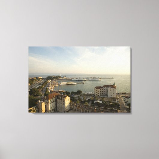 Kroatië, Dalmatië, Split. Uitzicht op Riva Canvas Afdruk (Voorkant)