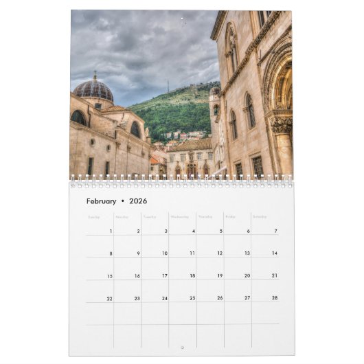 Kroatië Dubrovnik-kalendermedium Kalender (Feb 2026)