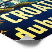 Kroatië Dubrovnik Vintage Beroemde Reisplaats Poster (Hoek)