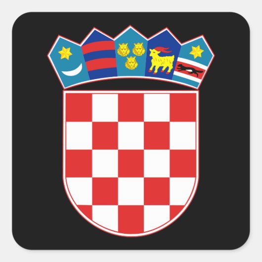 kroatië embleem vierkante sticker (Voorkant)