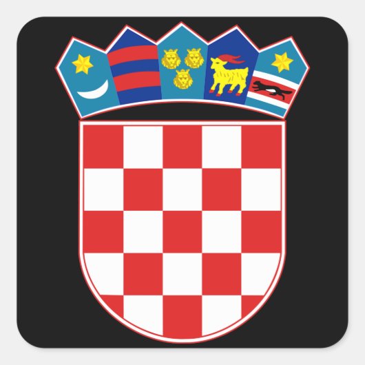 kroatië embleem vierkante sticker (Voorkant)
