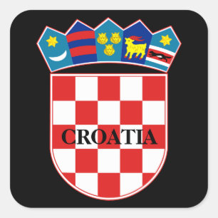 kroatië embleemsticker vierkante sticker