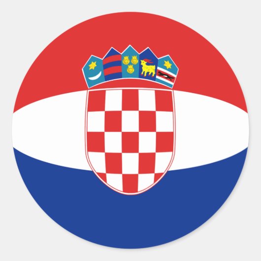 Kroatië Fisheye Vlag Sticker (Voorkant)