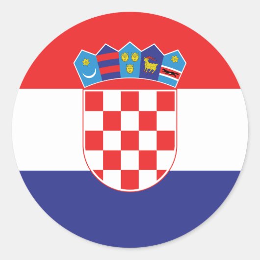 Kroatië Flag Classic Ronde Sticker (Voorkant)