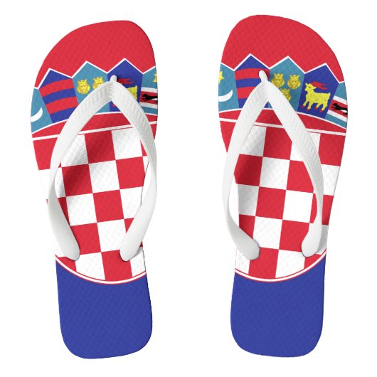 Kroatië Flag Emblem Teenslippers (Voetbed)