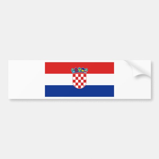 Kroatië Flag HR Hrvatska Bumpersticker (Voorkant)