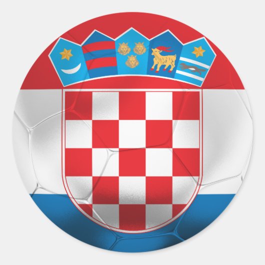 Kroatië Football Ronde Sticker (Voorkant)