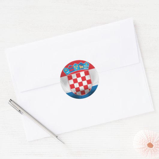 Kroatië Football Ronde Sticker (Envelop)