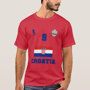 Kroatië Football Voetbal Nationaal Team #9 T-Shirt