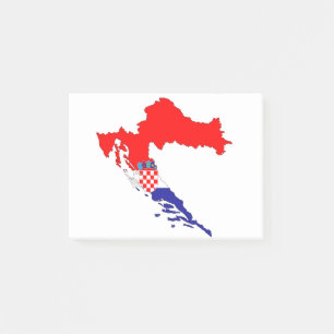 Kroatië geeft landen aan de landgrenzen in kaart d post-it® notes