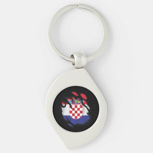 Kroatië Gekopieerde vlag Sleutelhanger (Voorkant)