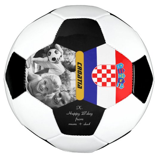 Kroatië Gepersonaliseerd, Vlag, Foto Voetbal (Gedraaid)