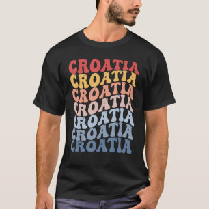 Kroatië Groovy Retro Kroaat T-shirt