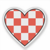 Kroatië Hart Sticker – Patriotisch (Voorkant)