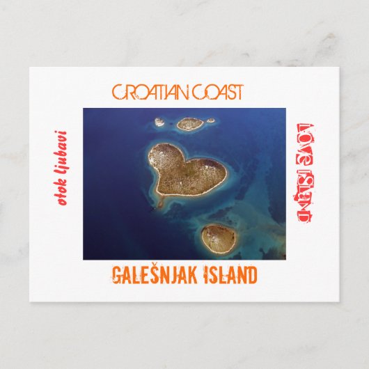 Kroatië - Hartvormig eiland Galešnjak Briefkaart (Voorkant)