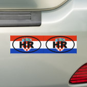 Kroatië HR European oval Bumpersticker (Op auto)