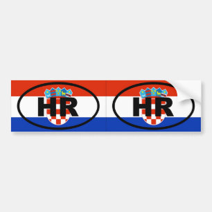Kroatië HR European oval Bumpersticker