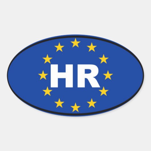 Kroatië - HR - Europees Ovale Sticker (Voorkant)