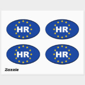 Kroatië - HR - Europees Ovale Sticker (Vel)