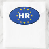 Kroatië - HR - Europees Ovale Sticker (Tas)
