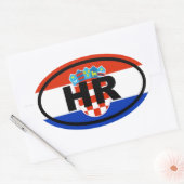 Kroatië HR Europees Ovale Sticker (Envelop)